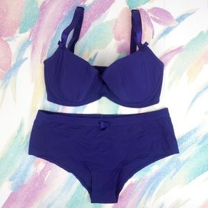 Blue Bra + Panty 2 Piece Set